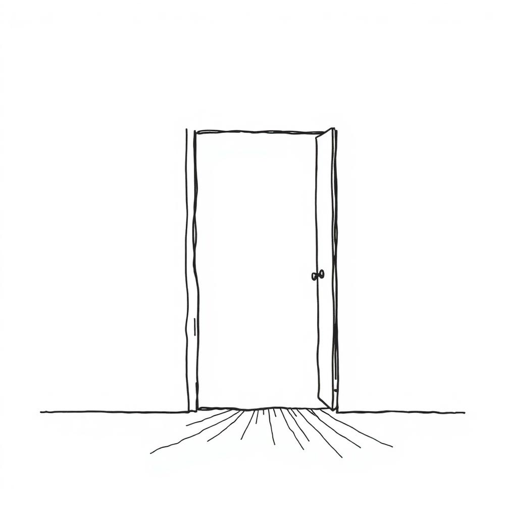 An open doorway with light spilling through