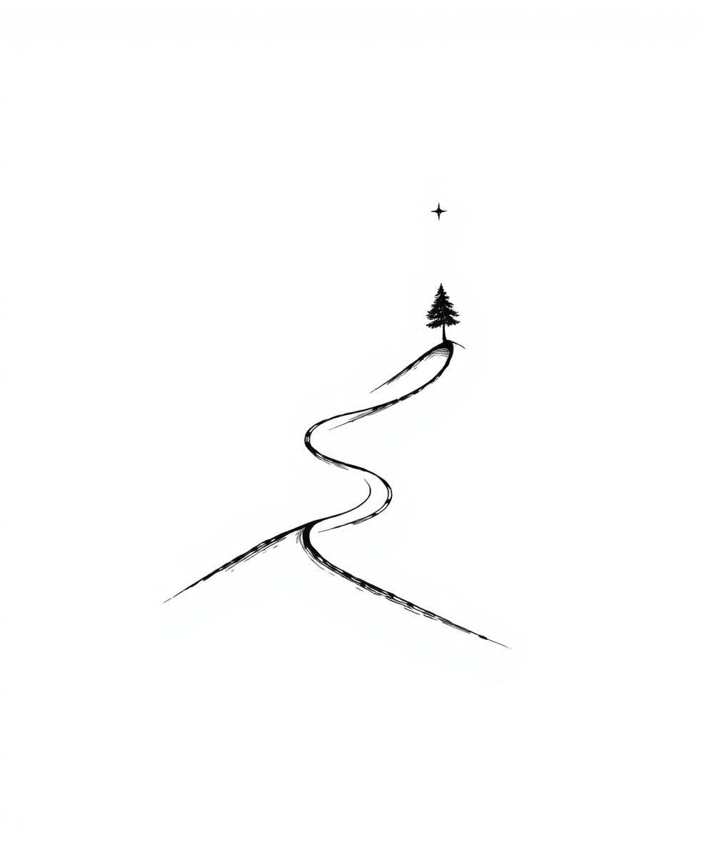 A winding path leading toward a distant star